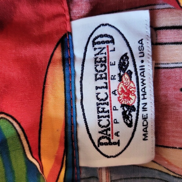 Bright surf board print button down cotton shirt - Picture 2 of 4